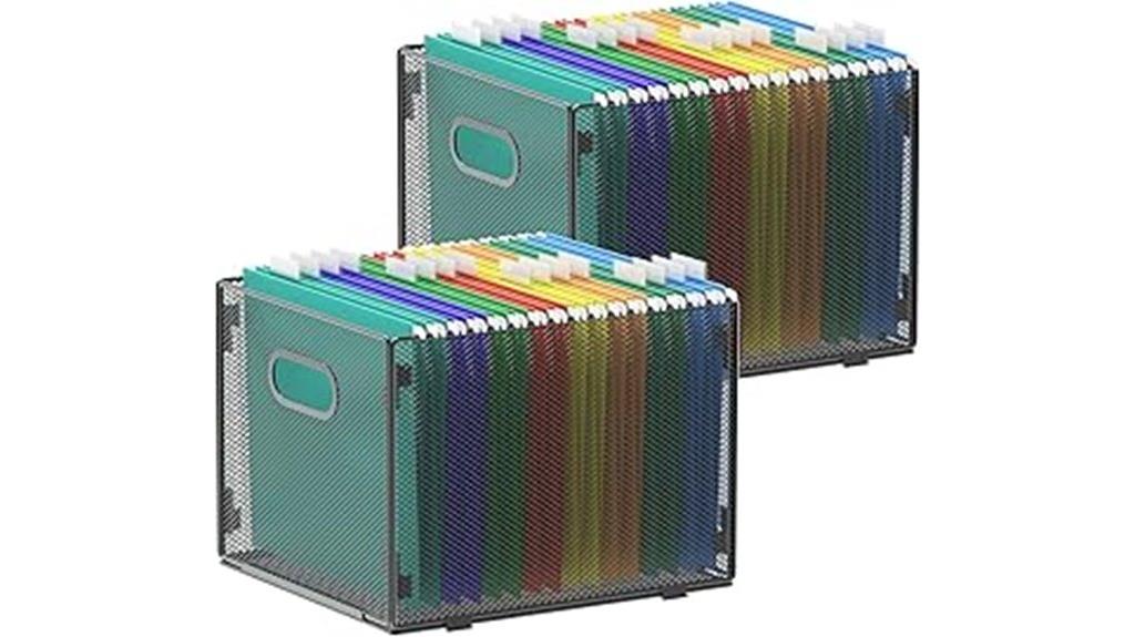 two pack hanging file organizers