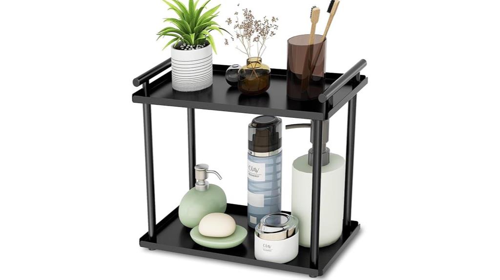 two tier bathroom storage