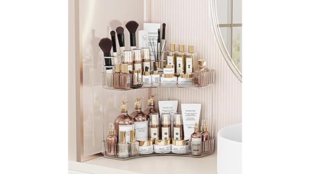 two tier corner bathroom organizer