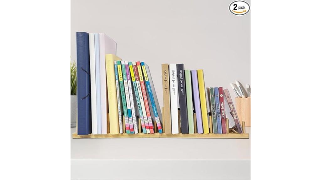 two wooden desk organizers