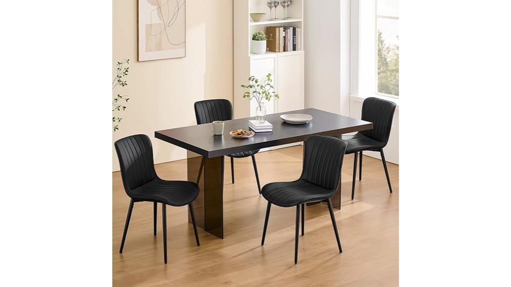 upholstered faux leather dining