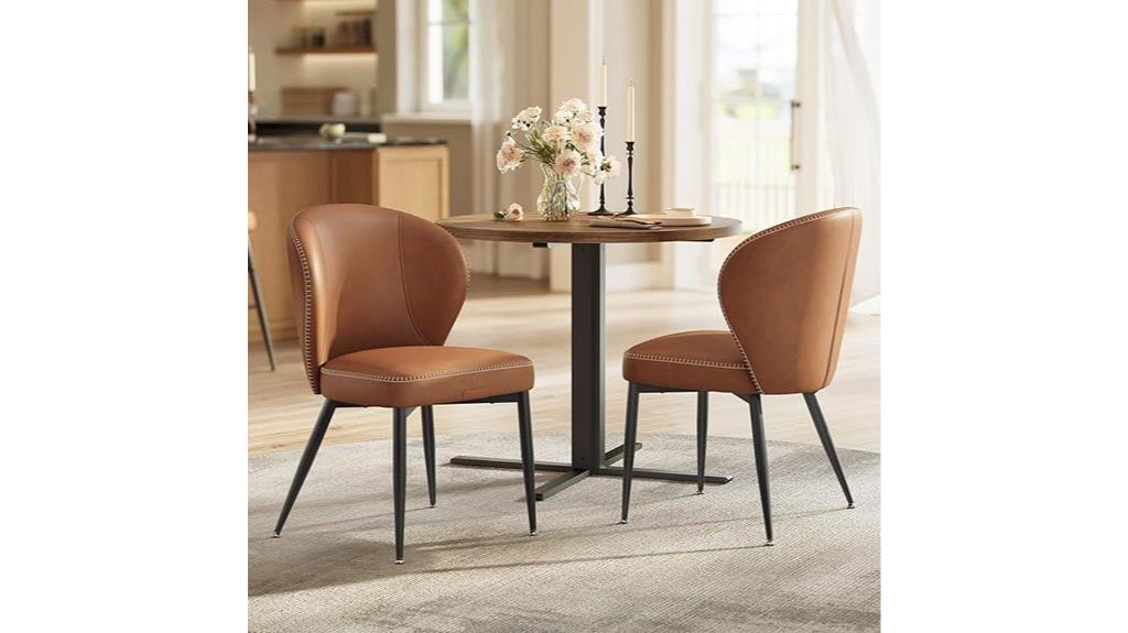 upholstered synthetic leather chairs