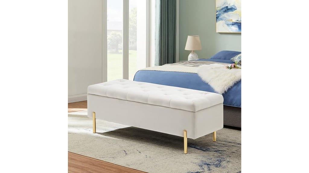 velvet ottoman with storage