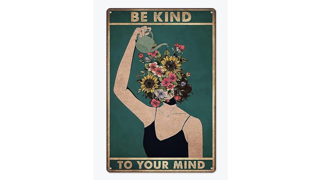 vintage mindfulness wall sign