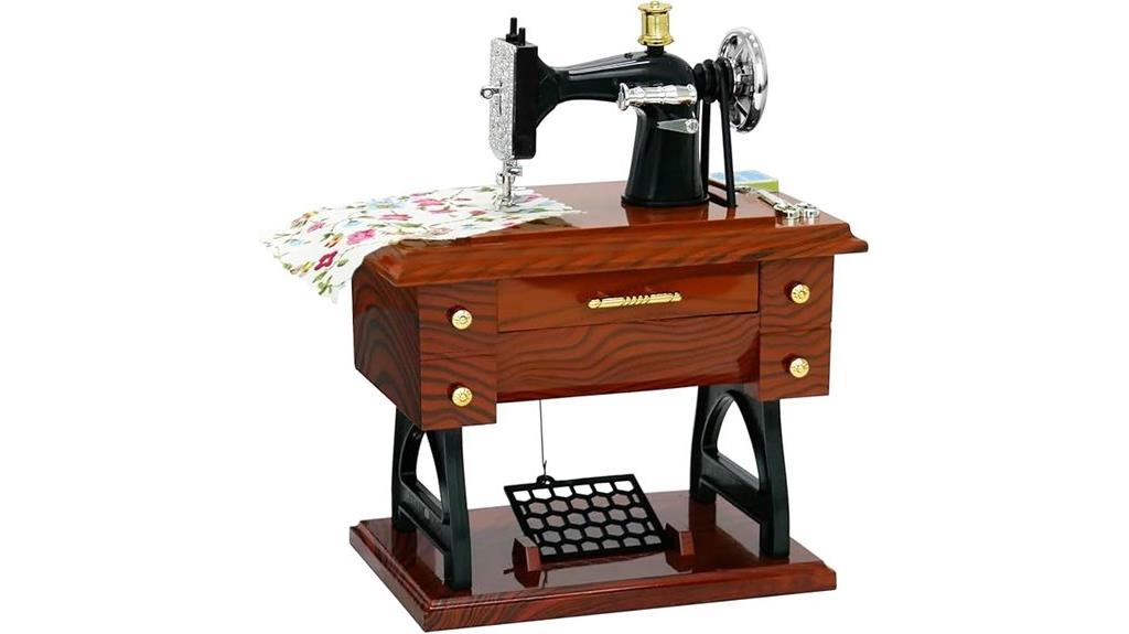 vintage sewing machine music box