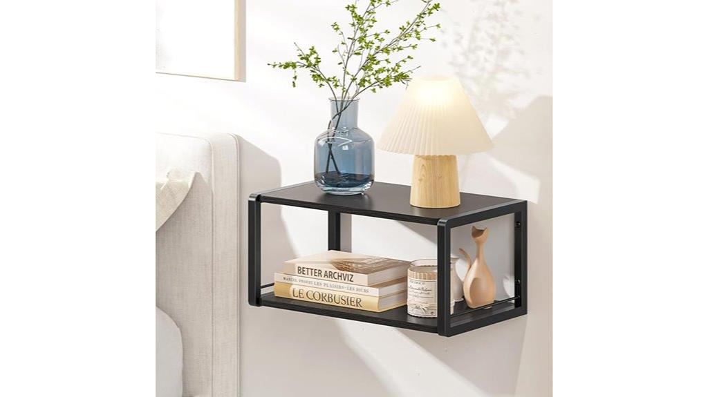 wall mounted vintage black nightstand