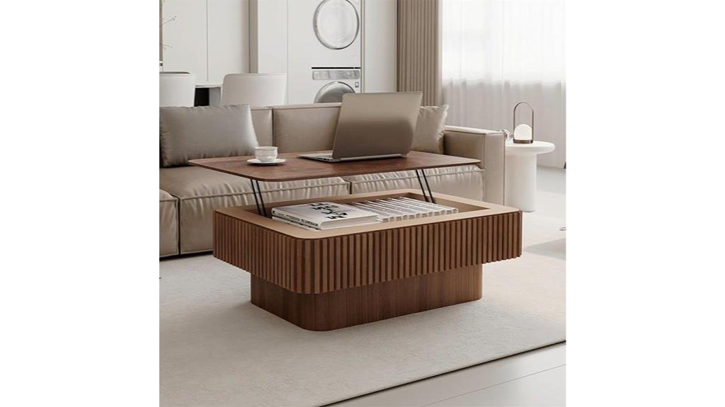 walnut fluted lift top