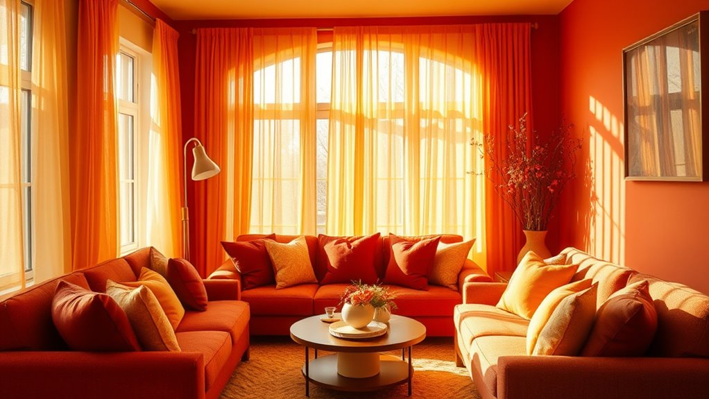 warm colors energize spaces