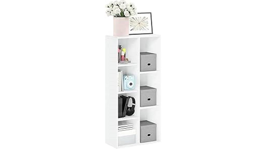 white 7 cube bookcase