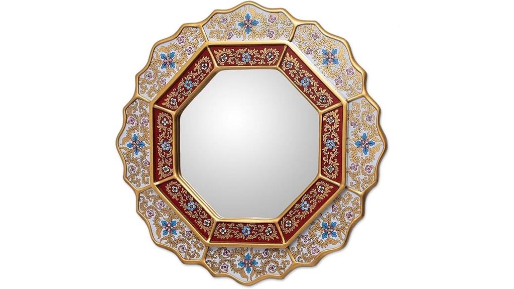 white and red glass mirror