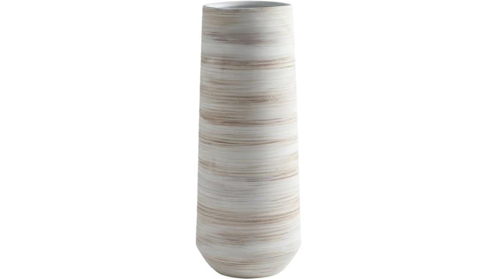 white ceramic floor vase