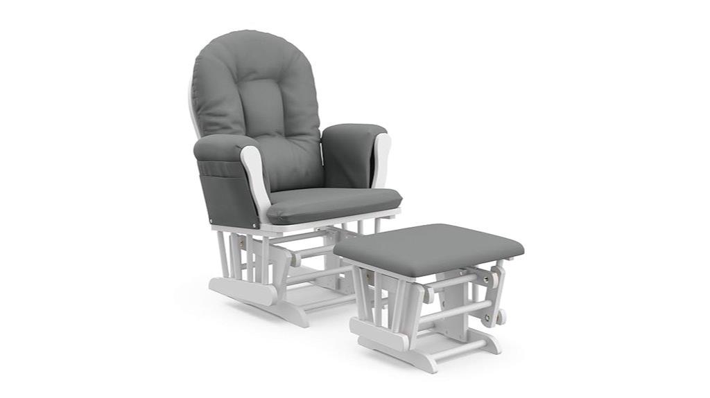 white gray glider ottoman