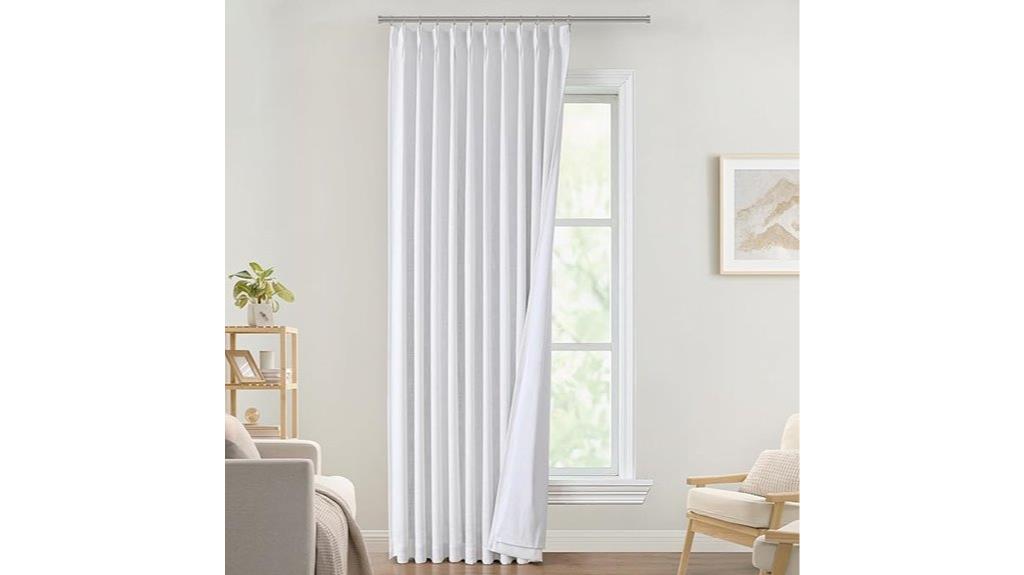 white pinch pleated curtains