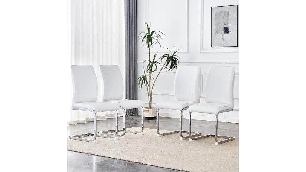 white pu leather chairs