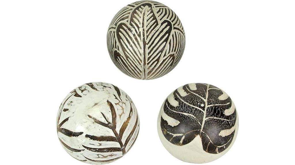 whitewashed tropical leaf balls