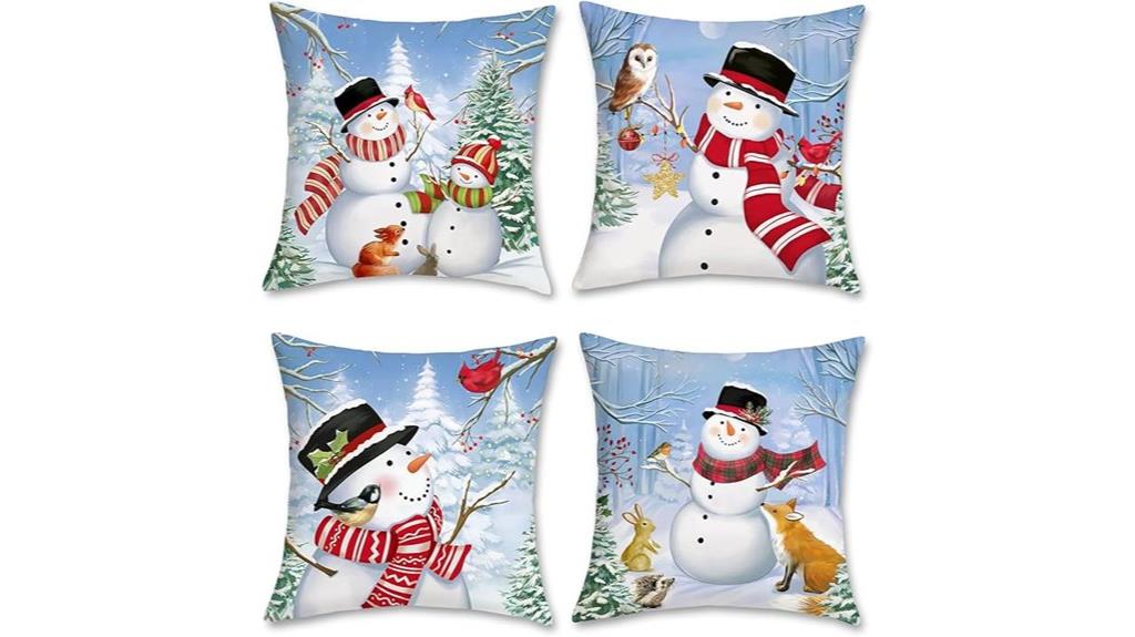 winter snowman pillow set