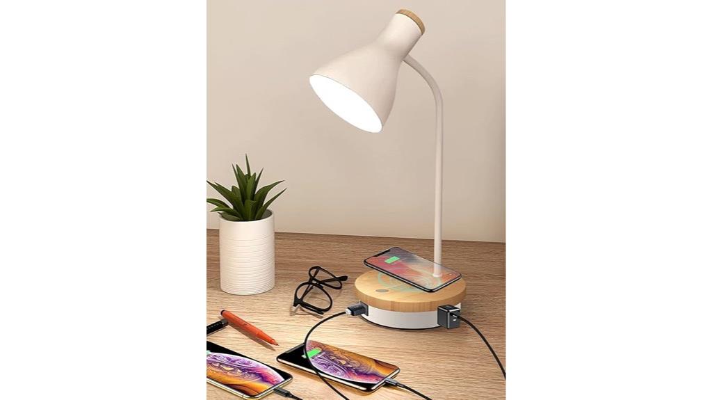 wireless charging metal desk lamp