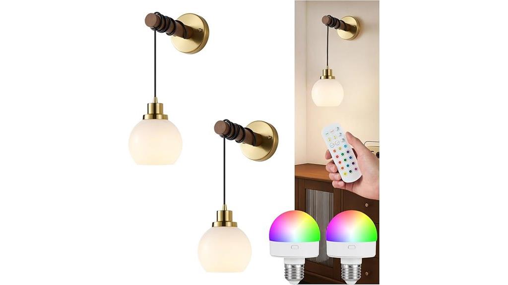wireless rechargeable sconce set