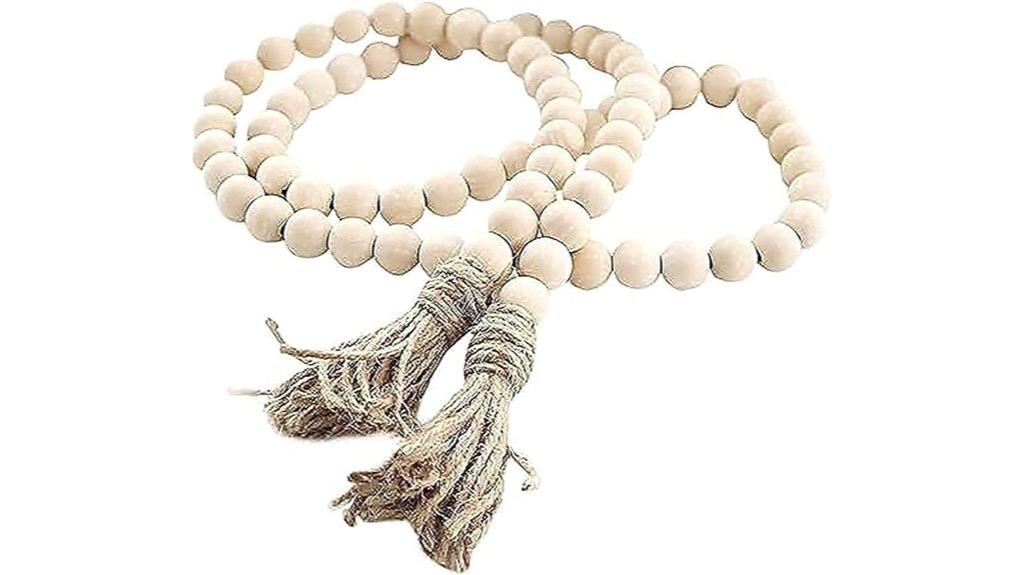 wood bead garland tassels