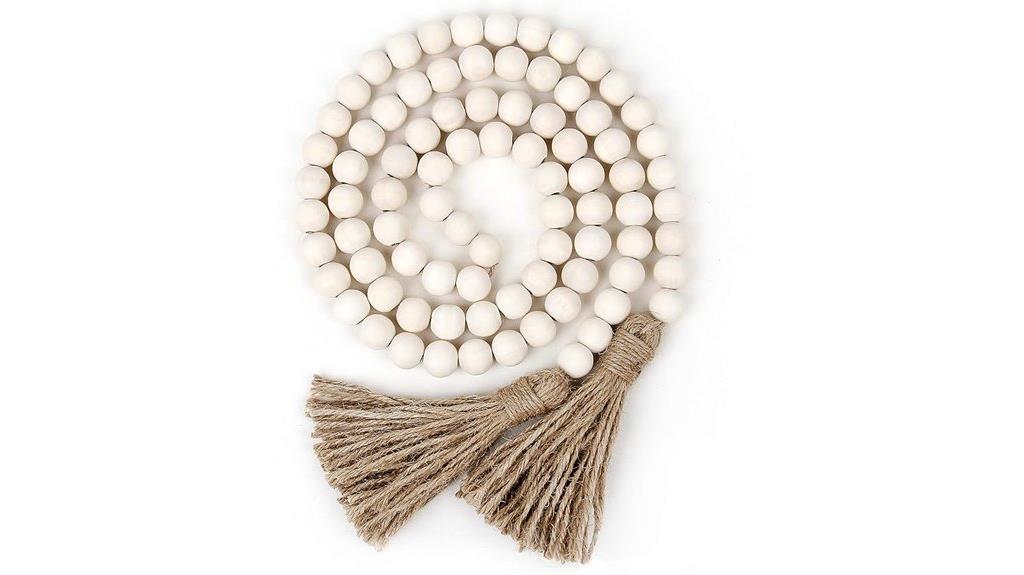 wood bead tassel garland