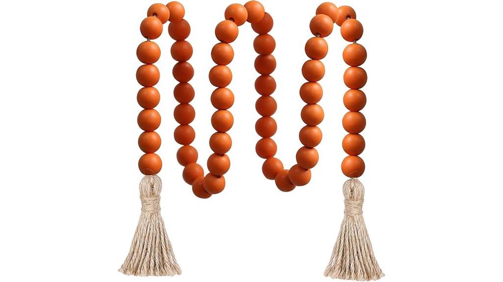 wood bead tassel garland