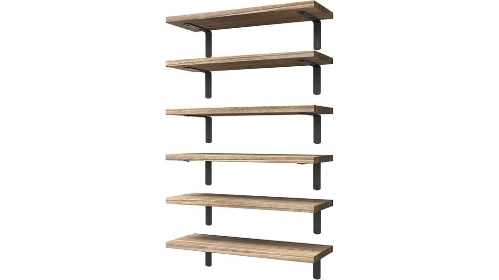 wood floating shelves