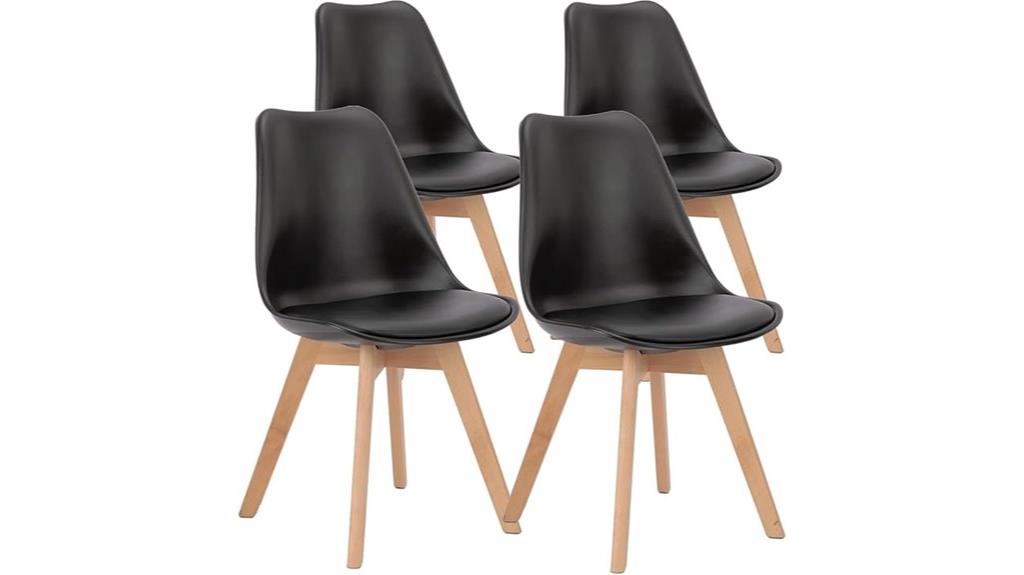 wood legged pu leather chairs