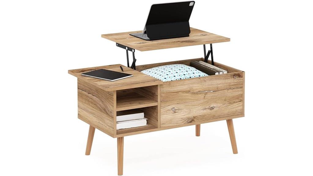 wooden coffee table storage