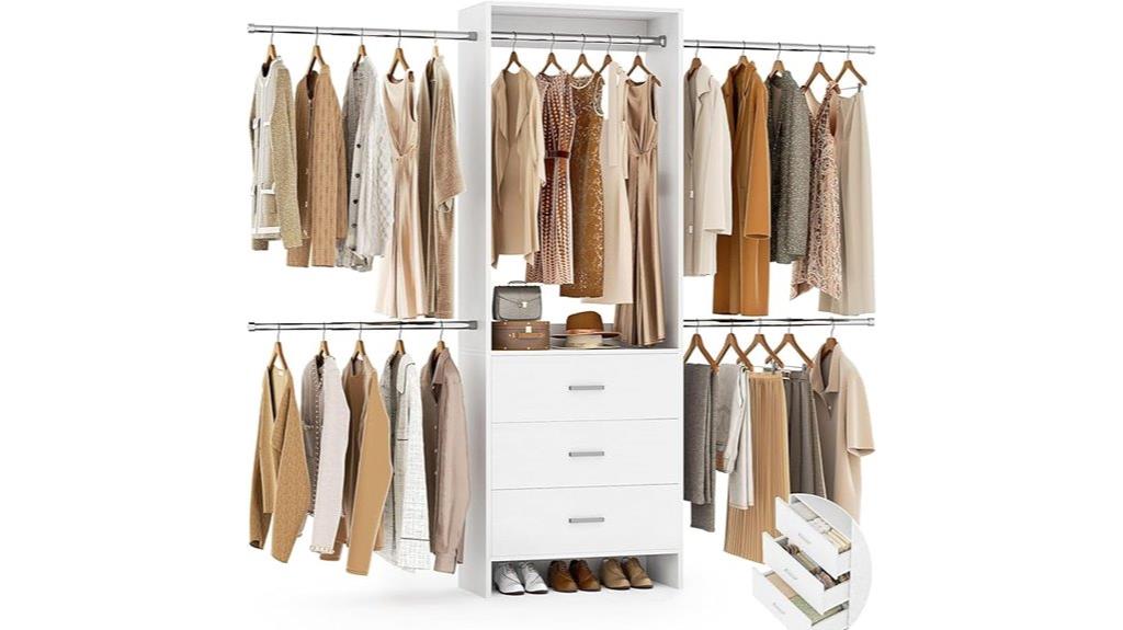 wooden drawer closet system