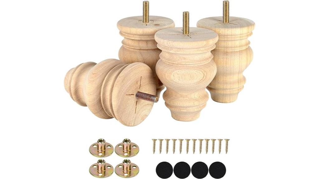 wooden furniture feet set