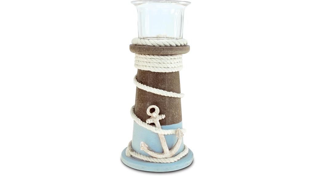 wooden nautical candle holder