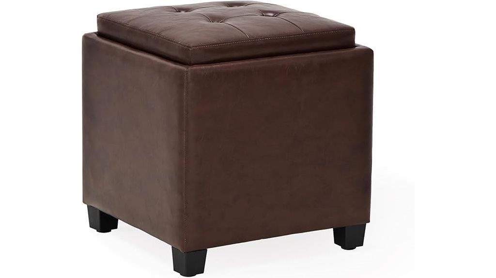 wooden ottoman with storage