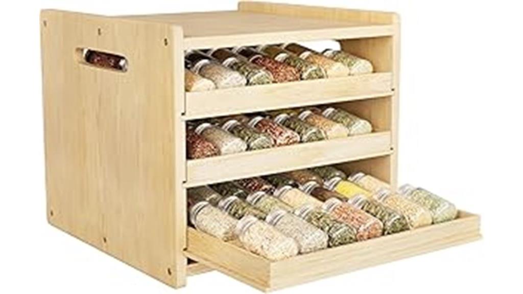 wooden pull out spice rack