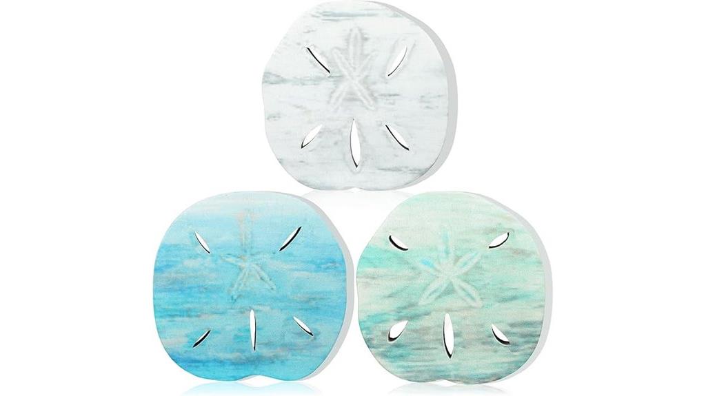 wooden sand dollar decor set