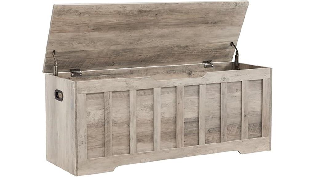 wooden storage bench