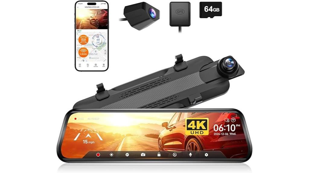 10 inch mirror dash cam