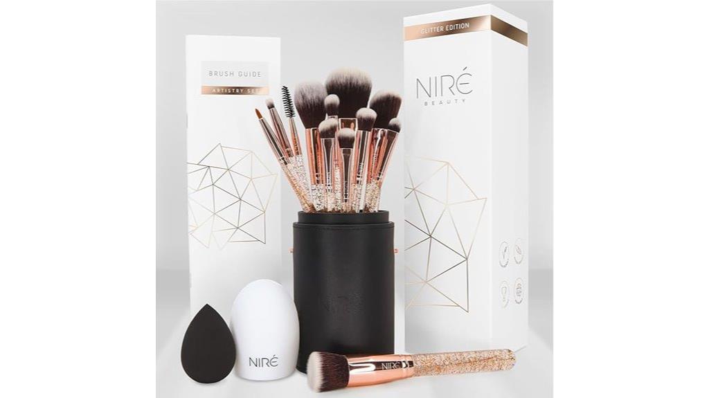 15 piece glitter brush set