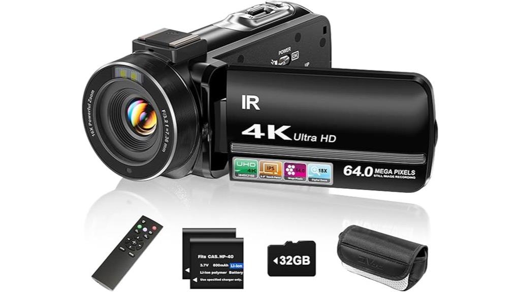 4k camcorder with 64mp