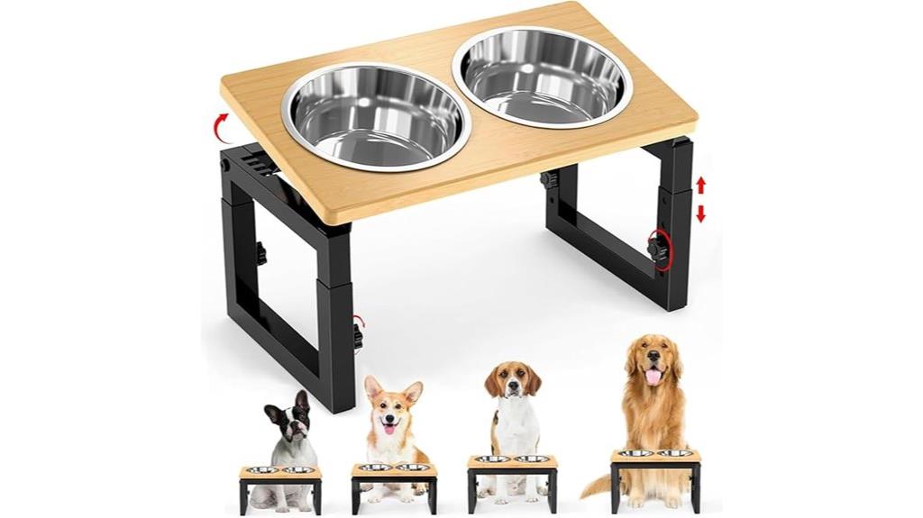 adjustable elevated dog bowls