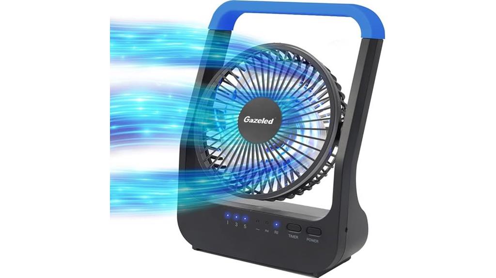 battery powered portable desk fan
