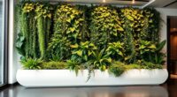 biophilic wall with planters