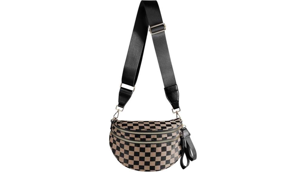 black and white checkered bag