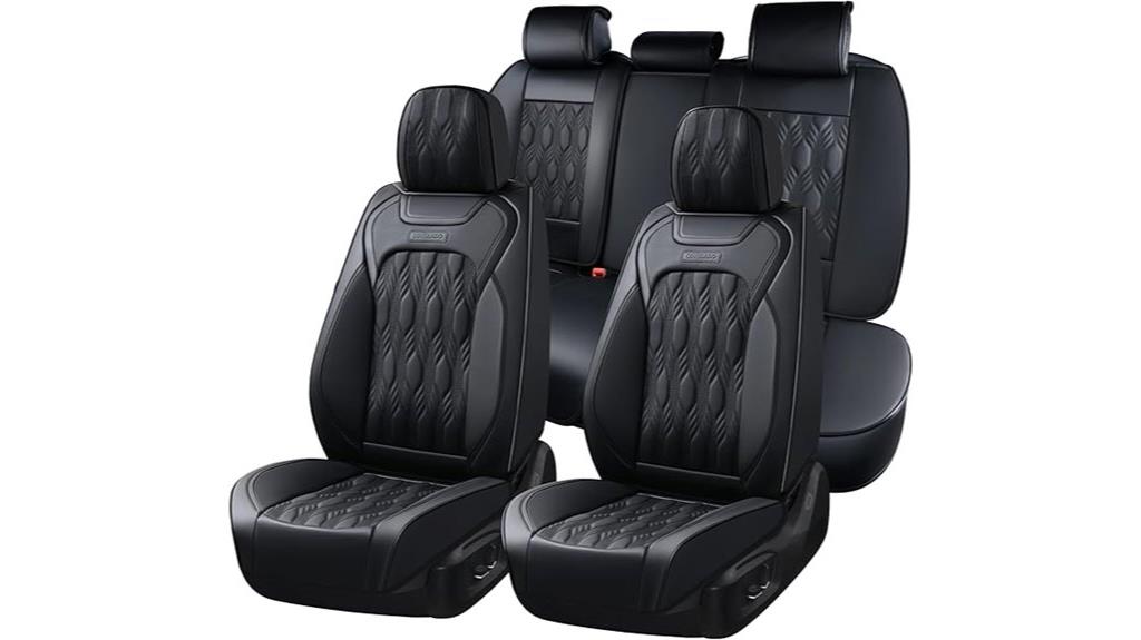 black leather car seat cover