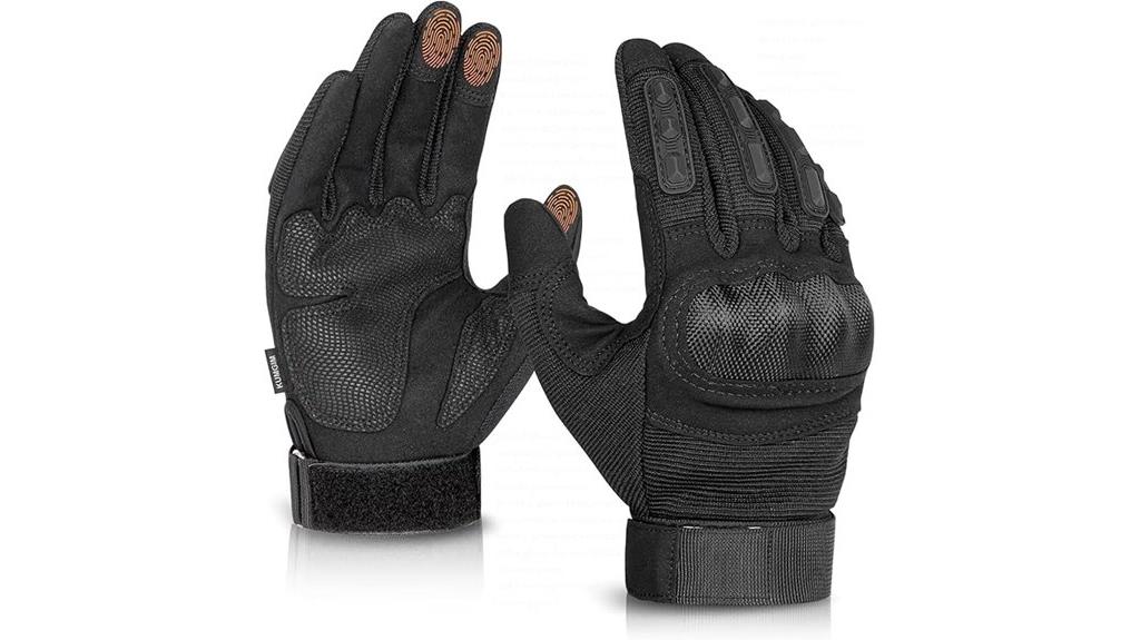 black touchscreen tactical gloves