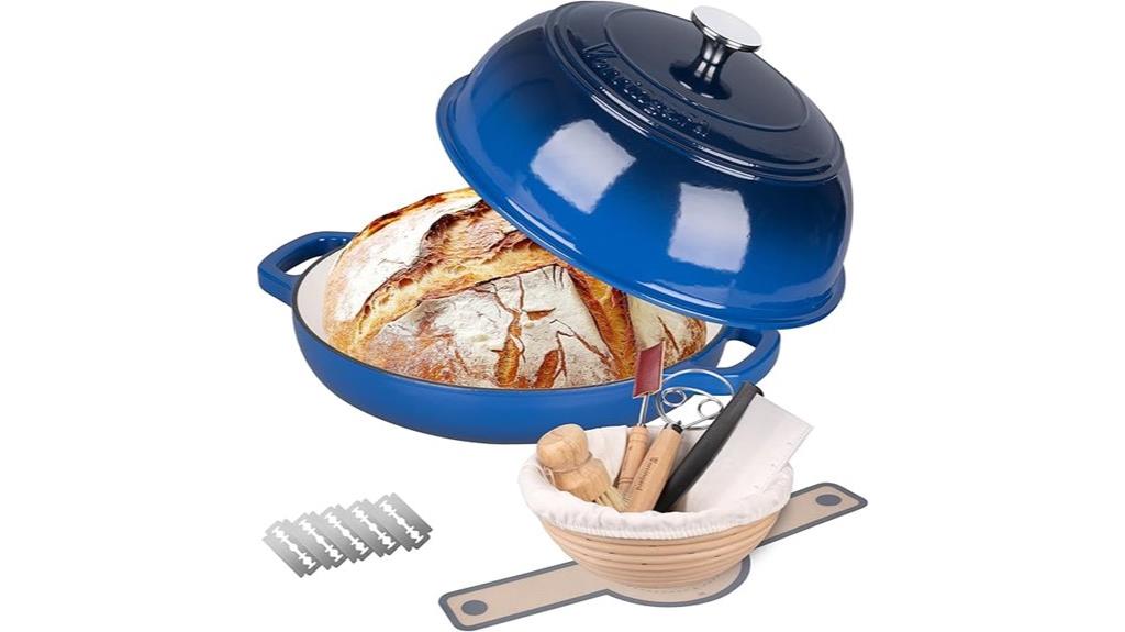 blue 6 quart enamel dutch oven