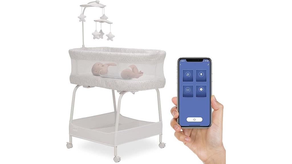 bluetooth enabled bassinet with glide