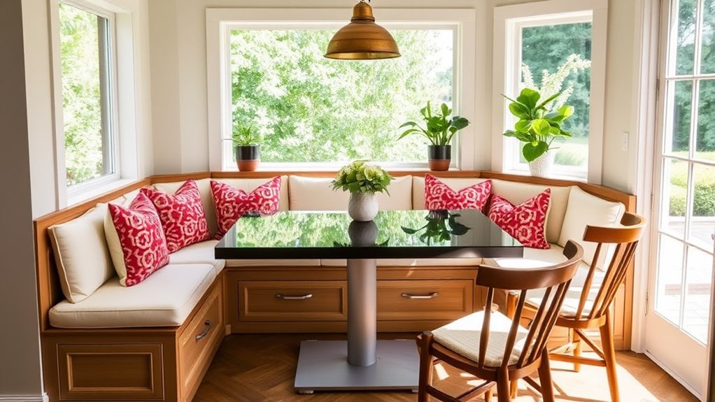 breakfast nook with storage