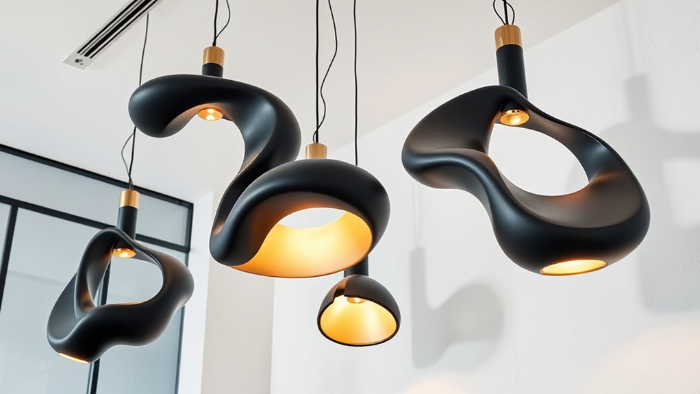 careful sculptural lighting installation