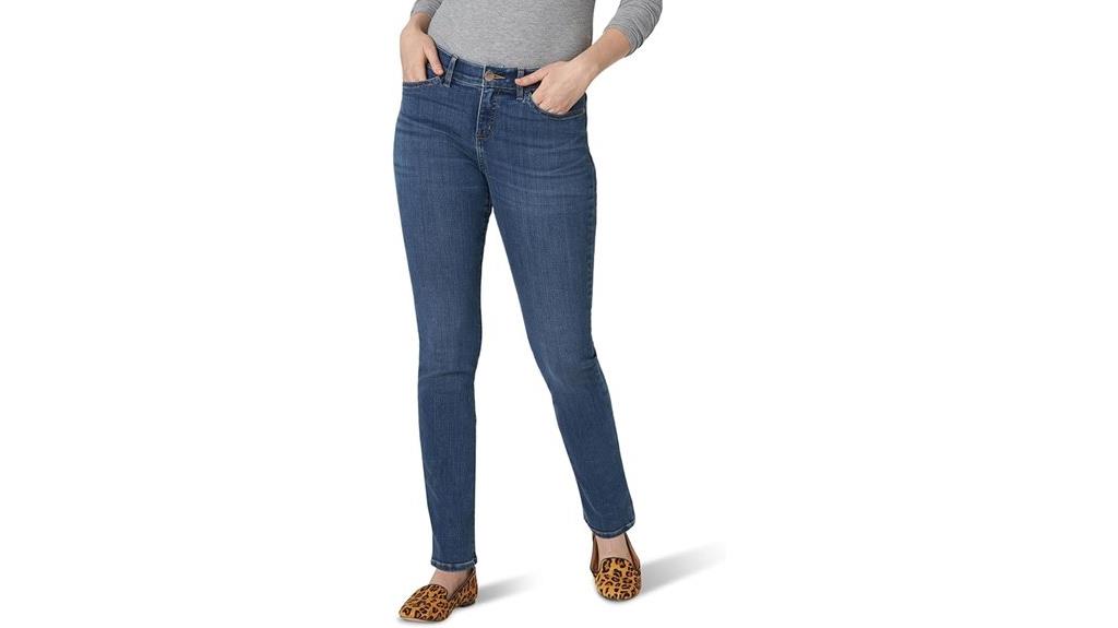 comfortable flexible straight jeans