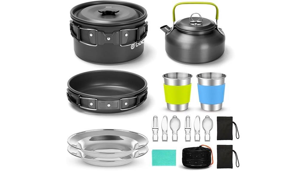 complete 15 piece camping cookware